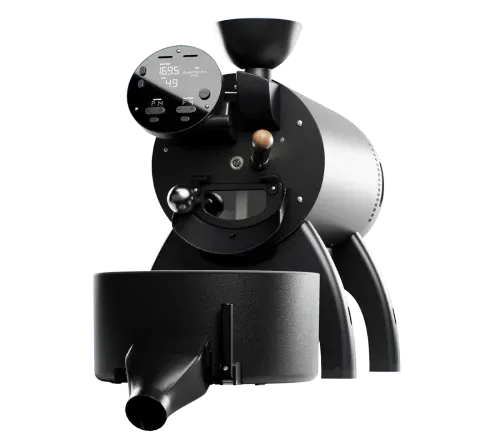 Bullet R2 Pro coffee roaster machine black and silver with three legs
